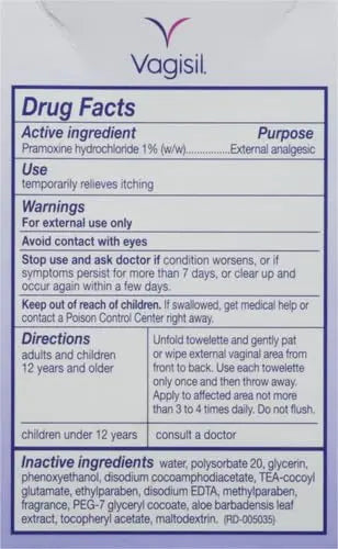 Vagisil Anti-Itch Medicated Feminine Intimate Wipes for Women, Maximum Strength, Gynecologist Tested Vagisil Au supplements