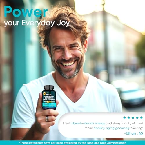 Adndale NAD Supplement. Longevity Formula with Liposomal NAD+, Trans Resveratrol, Urolithin-A, Berberine, CoQ10. NMN Supplement Alternative. 90 Count Adndale Au supplements