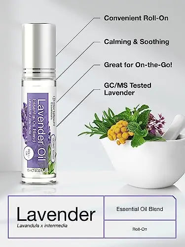 Lavender Essential Oil Roll On Blend | .33 fl oz (Pack of 2) | Roller for Skin | by Horbaach Horbäach Au supplements