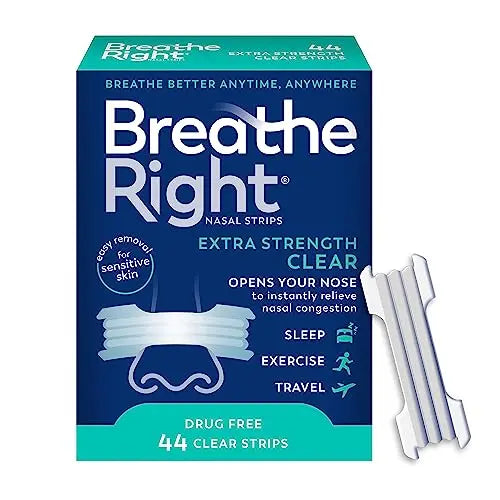 Breathe Right Nasal Strips | Extra Strength | Clear | For Sensitive Skin Breathe Right Au supplements