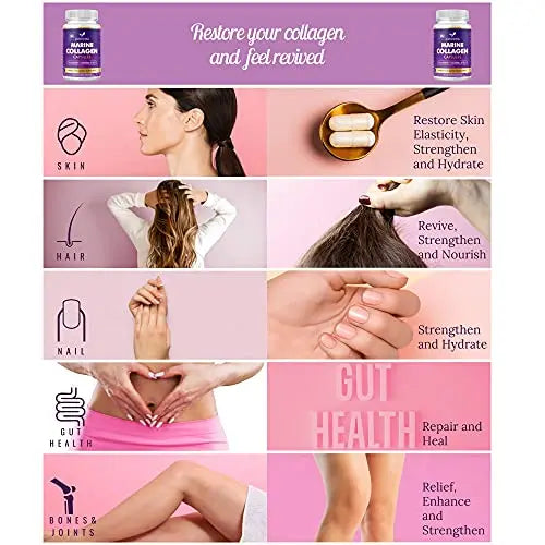 High Strength Marine Collagen Tablets - Skin, Hair, Nails & Joints - Fortified with Hyaluronic Acid Euphoria Bliss Au supplements