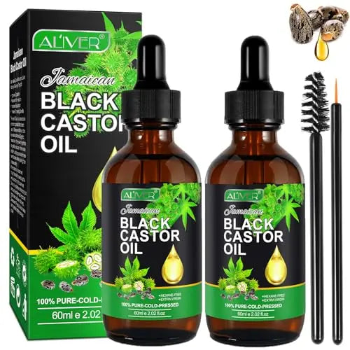 ALIVER Jamaican Black Castor Oil (2 Pack), Jamaican Castor Oil Organic Cold Pressed Unrefined ALIVER Au supplements