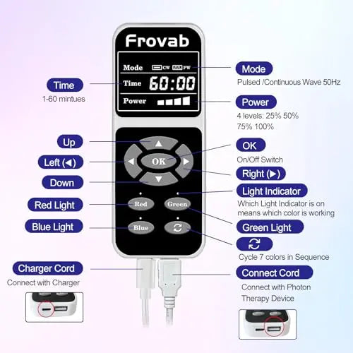 Frovab 7 in 1 Colors LED Light Therapy Mask, Red & Blue Face Mask Light Therapy, Portable & Flexiable Frovab Au supplements