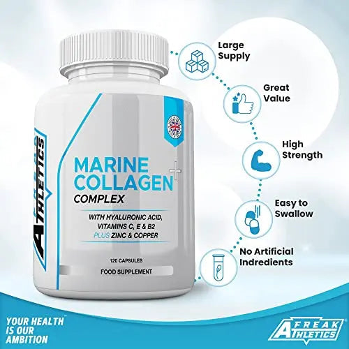 Marine Collagen 1000mg - Type 1 Hydrolysed Collagen - Enhanced with Hyaluronic Acid, Vitamin C Freak Athletics Au supplements