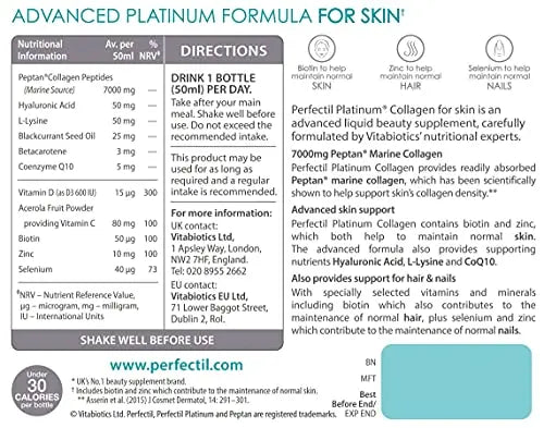 Perfectil Platinum Collagen for Skin 10 x 50 ml Perfectil Au supplements