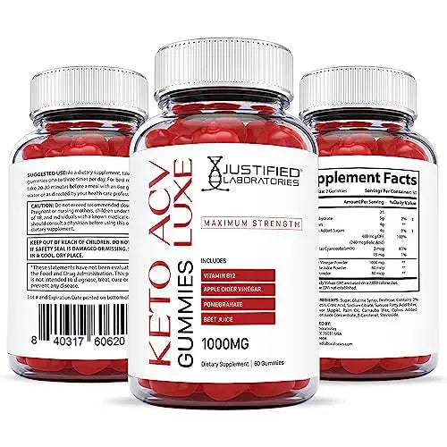Justified Laboratories Luxe Keto ACV Gummies 1000MG with Pomegranate Juice Beet Root Justified Laboratories Au supplements