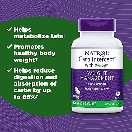 Natrol Carb Intercept with Phase 2 Carb Controller Capsules, White Kidney Bean Extract Natrol Au supplements
