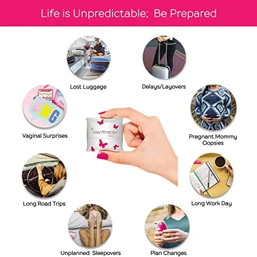 to-Go Panty Kit Includes 4 Items Seamless Thong Underwear Fresh Wipe Pantyliner & Washbag Travel Panty Fresh Au supplements