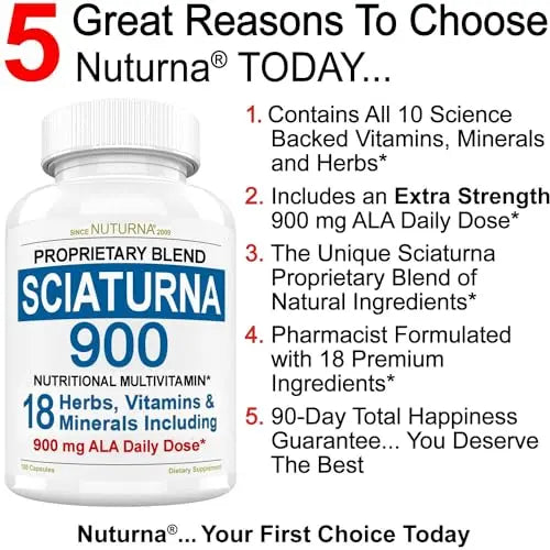 Sciatica Supplement with 900 mg Alpha Lipoic Acid - Sciatic Nerve Support Nuturna Au supplements
