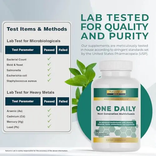 Nature's Lab Gold One Daily Multivitamin - Contains 19 Essential Vitamins & Minerals including Vitamin C, D3 & Zinc - 60 Capsules (2 Month Supply) Nature's Lab Au supplements