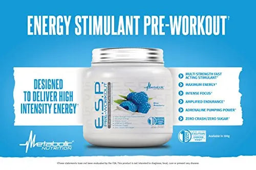 Metabolic Nutrition | ESP - Stimulating Pre Workout, Pre Intra Workout Supplement | Energy Metabolic Nutrition Au supplements
