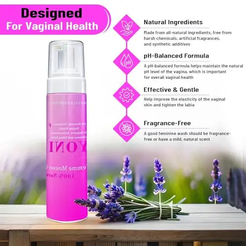 Vroyale Beauty 100% Natural Feminine Wash - 250 ml pH-Balanced Yoni Femme Mousse Vroyale Beauty Au supplements