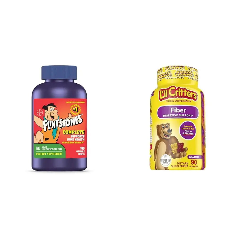 Flintstones Vitamins Chewable Kids Vitamins, Complete Multivitamin & L’il Critters Fiber Daily Gummy Supplement for Kids Flintstones Vitamins Au supplements