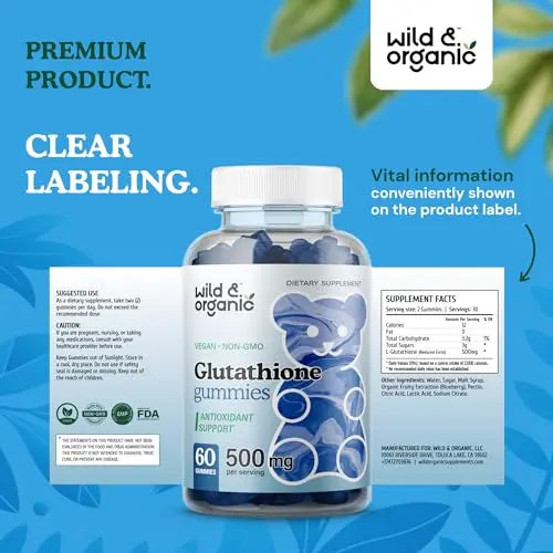 Wild & Organic Glutathione Gummies - Reduced Glutathione for Liver Cleanse & Antioxidants Wild & Organic Au supplements