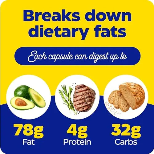 Enzymedica Lypo Gold, Digestive Enzymes for Fat Digestion, Offers Fast Acting Gas Enzymedica Au supplements
