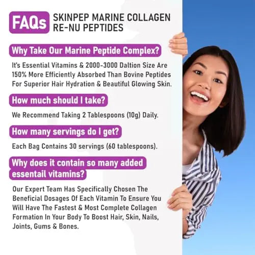 SkinPep® Collagen Re-Nu Liquid Shot Sachet 15-30 Day Supply - The Anti-Ageing Daily Collagen Drink Mix SkinPep Au supplements