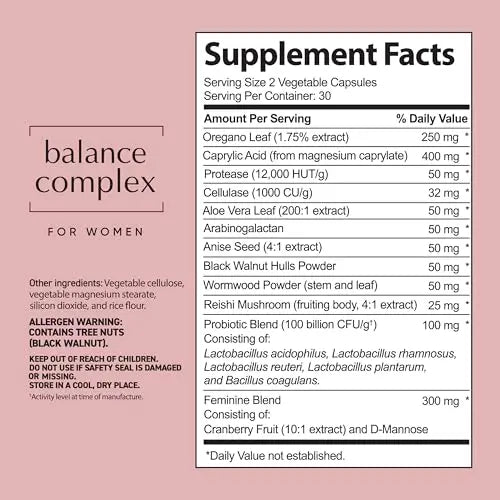 Balance Complex Vaginal Health Dietary Supplement, 60 Capsules Instant Brands Au supplements