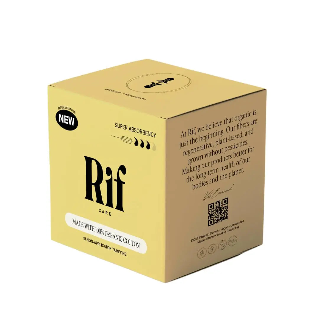 Rif Care Highly Absorbent Tampons, Organic Cotton, Non-Applicator (Super Absorbency Tampons) 18 Count Rif care Au supplements