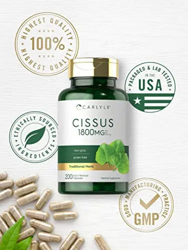 Carlyle Cissus Quadrangularis 1800mg | 200 Capsules | Traditional Herb Extract Carlyle Au supplements