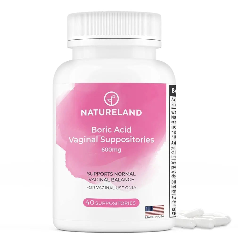Natureland [40 Count Boric Acid Suppositories 600mg w/ [10 Pack] Vaginal Applicator - Feminine Care Natureland Au supplements