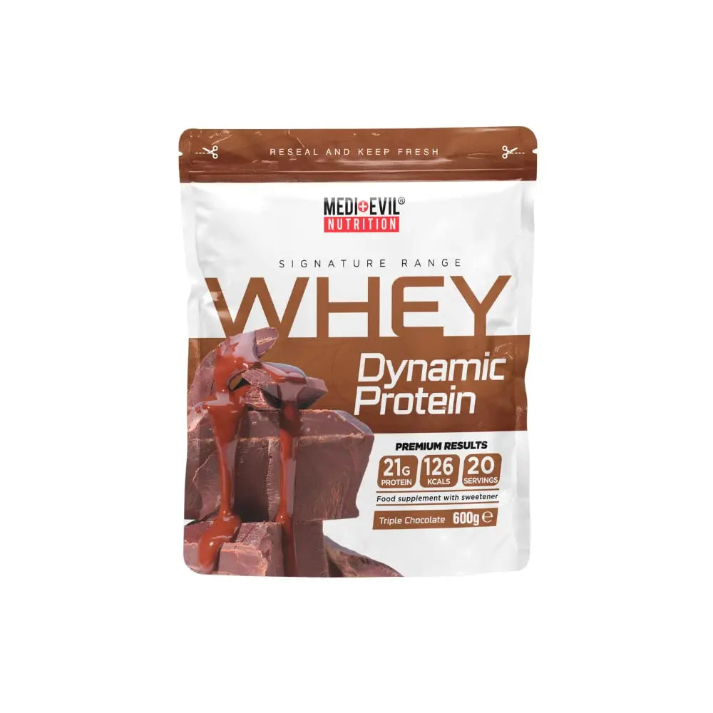 Medi-Evil Nutrition Whey Dynamic Protein, Triple Chocolate Flavour, 600g, 20 Servings Medi-Evil Au supplements