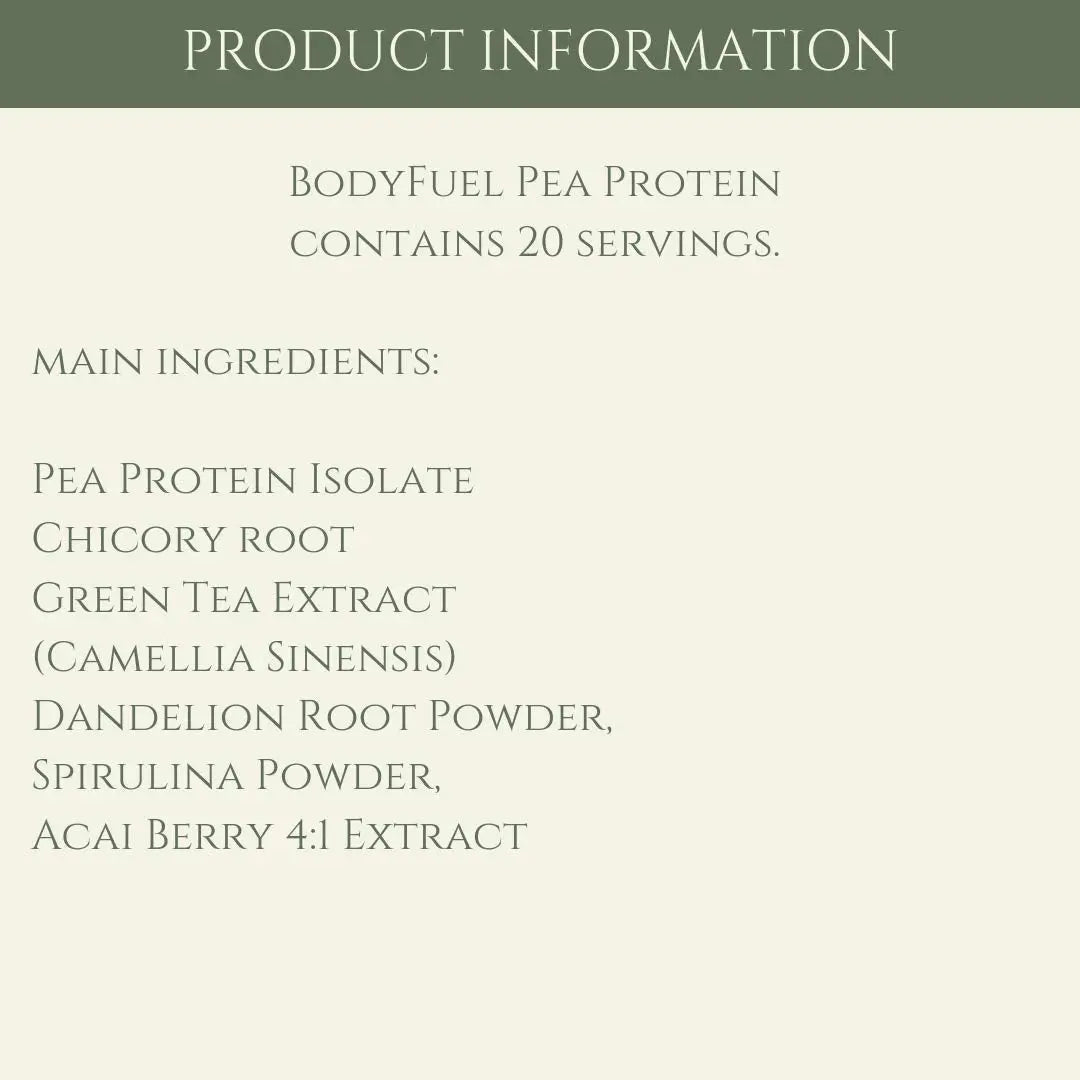 Complementary Supplements - BodyFuel Hypoallergenic Pea Protein Isolate Powder Plus Phytonutrients Complementary Supplements Au supplements