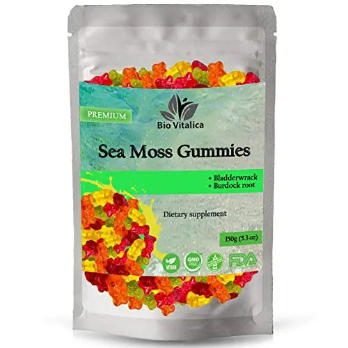 Sea Moss Gummies - Irish sea Moss raw Organic, Bladderwrack, Burdock Root BIO VITALICA Au supplements