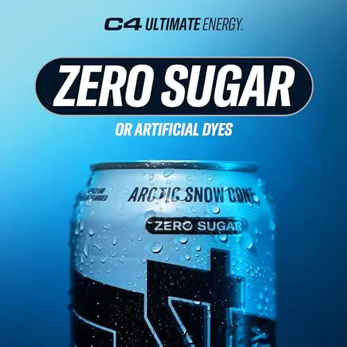 C4 Ultimate Sugar Free Energy Drink 16oz (Pack of 12) | Arctic Snow Cone | Pre Workout Cellucor Au supplements