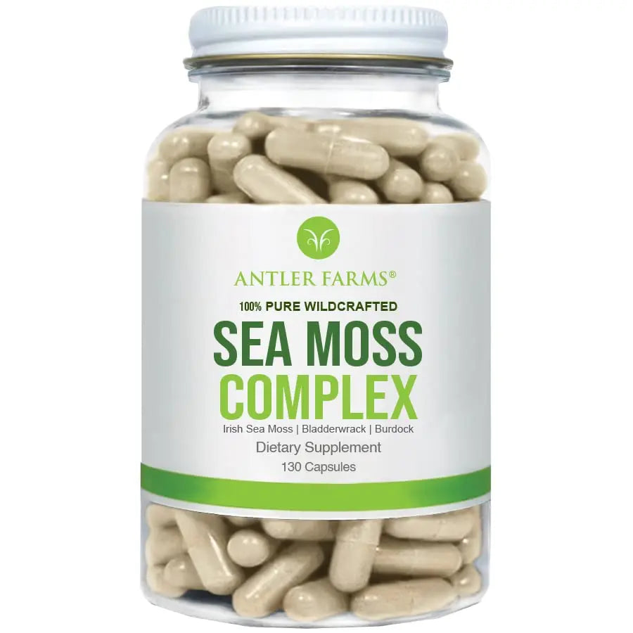 Antler Farms – 100% Pure Sea Moss Complex, 130 Capsules, Organic & Wildcrafted Irish Antler Farms Au supplements