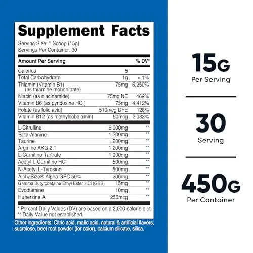 Nutricost Stim-Free Pre-Workout Powder Fruit Punch 30 Servings - Gluten Free, Non-GMO Nutricost Au supplements