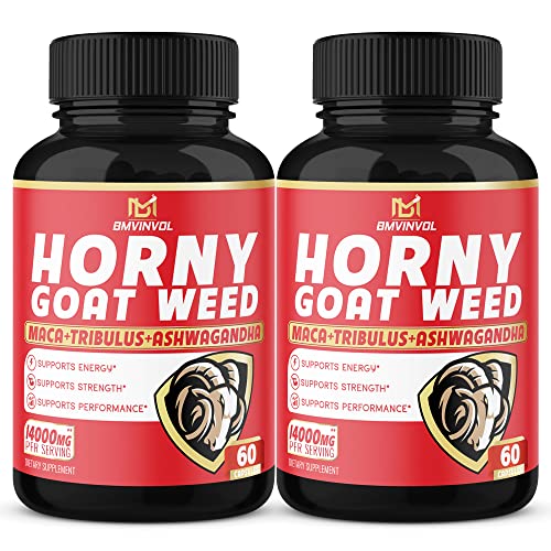 BMVINVOL (2 Packs) Horny Goat Weed Capsules, 14000mg Herbal Equivale BMVINVOL Au supplements