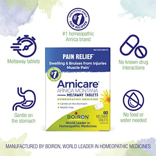 Boiron Arnicare Tablets for Pain Relief from Muscle Pain, Joint Soreness, Swelling from Injury or Bruises Boiron Au supplements