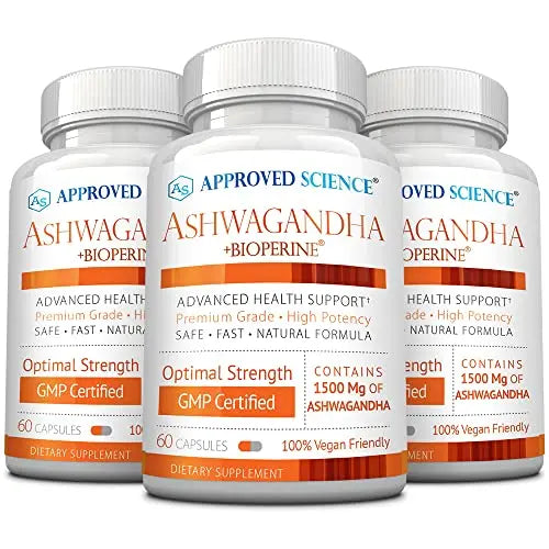 Approved Science® Ashwagandha 1500mg with Bioperine® and Ginger- Alleviate Sleepless Approved Science Au supplements