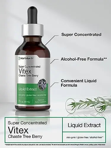 Vitex Berry Chasteberry Extract | 2 fl oz | Super Concentrated | Alcohol Free Chaste Tree Horbäach Au supplements