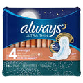 Always Ultra Thin Size 4 Overnight Pads With Wings Unscented, 14 Count (3700030165) Always Au supplements