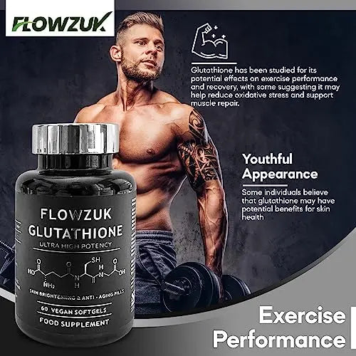 Glutathione Supplements Ultra High Strength 60 Easy to Swallow softgels with Added Vitamin C and Collagen FLOWZUK Au supplements