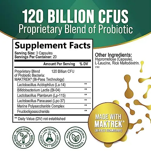 Nature's Peak Probiotics for Digestive Health - 120 Billion CFU with Diverse Strains Nature's Peak Au supplements
