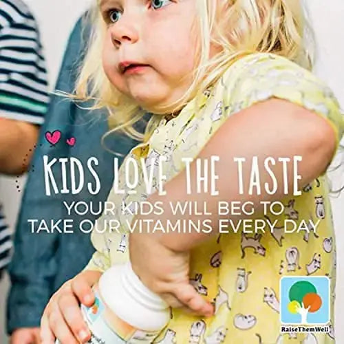 Raise Them Well Tasty Chewable Kids Multivitamin, All-Natural Colors, Flavors & Sweeteners, Daily Essential Vitamins for Children, Easy-to-Chew Vitamins, Strawberry Raise Them Well Au supplements
