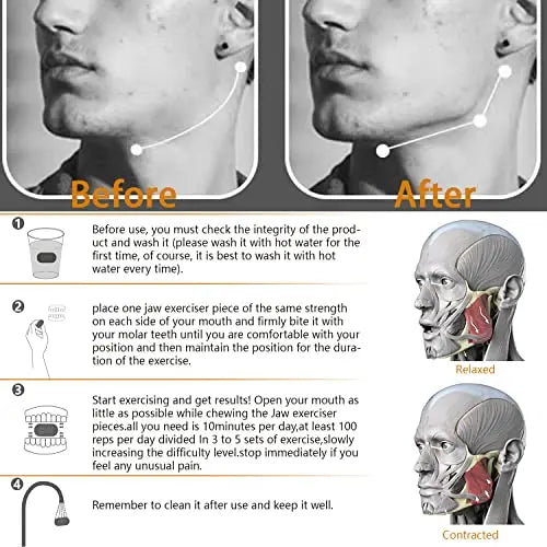 Jawline Exerciser for Men & Women - Jaw Trainer, Facial Toner, and Double Chin Reducer COOLCHUMP Au supplements