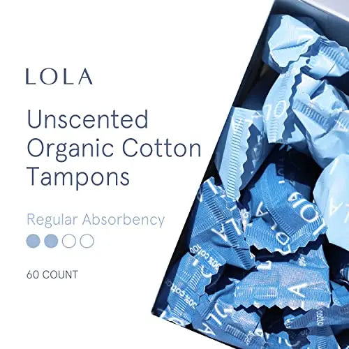 LOLA Organic Cotton Tampons, 60 Count - Tampons Regular, Period Feminine Hygiene Products LOLA Au supplements