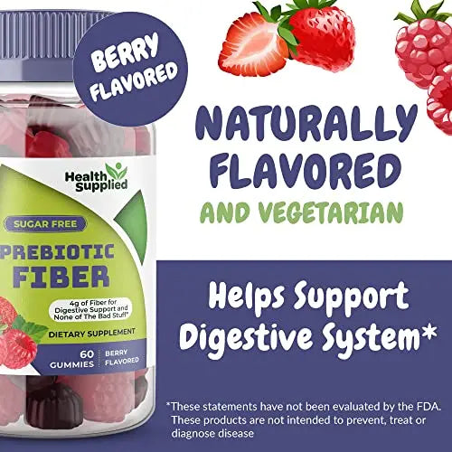 Fiber Prebiotic Gummies Sugar Free, Keto Friendly 2 Pack | Gut Cleansing, Digestive Health Health Supplied Au supplements