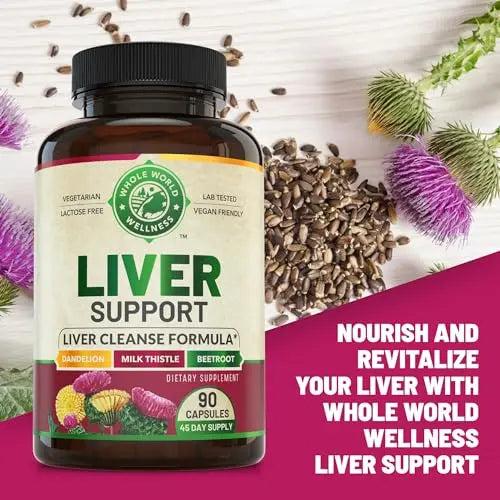 Liver Cleanse Detox & Repair Formula. Liver Support Supplement with Dandelion Root Silymarin WHOLE WORLD WELLNESS Au supplements
