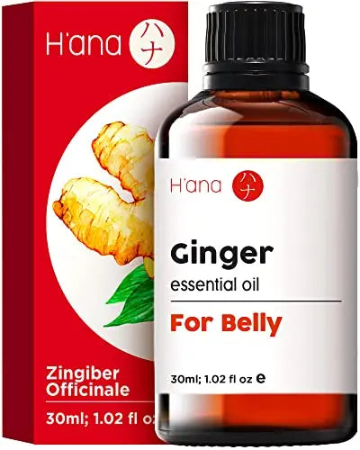 H’ana Pure Ginger Oil for Belly Fat & Pain - 100% Natural Therapeutic Grade Ginger Essentia H'ana Au supplements