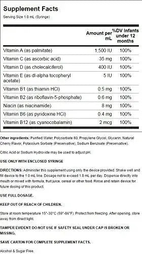 Pedia Poly-Vite Drops 1 2/3 fl Ounce Liquid B Protected Au supplements
