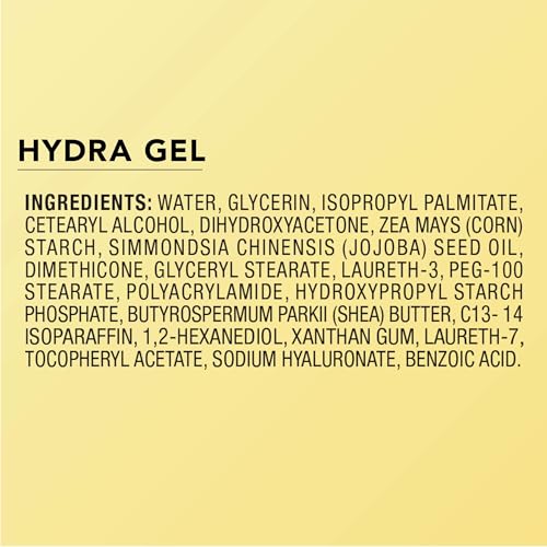 Jergens Natural Glow Hydra Gel Moisturizer, Hyaluronic Acid Tanning Lotion, Hydrating Tanning Gel, Fragrance-Free Self Tanner