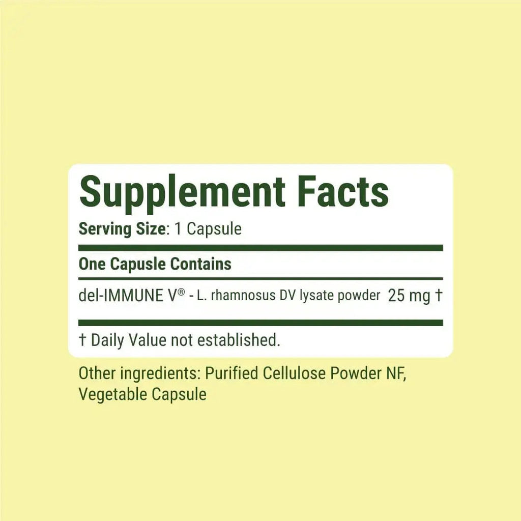 Del-Immune V® Daily by Stellar Biotics, All-Natural Immune Support & Gut Health, Immediate Care, Metabiotic: NextGen Probiotic Therapy (120 Caps) Del-Immune V Au supplements