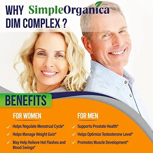 Simple Organica DIM Supplement for Women and Men 300mg with BioPerine, Broccoli Simple Organica Au supplements