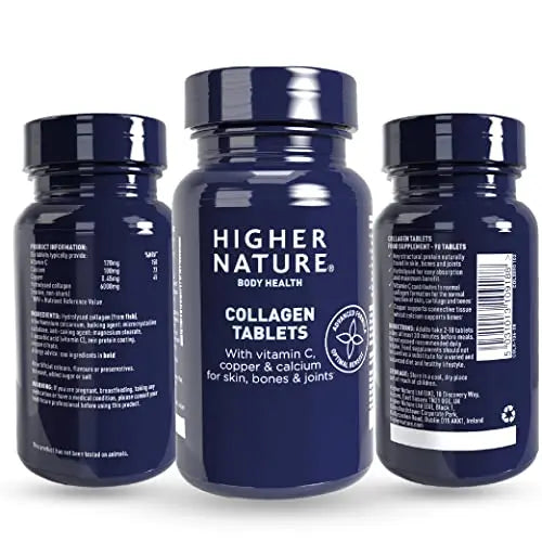 Higher Nature - Collagen Tablets - Hydrolysed Marine Collagen - Vitamin C - Calcium for Bone Support HIGHER NATURE Au supplements