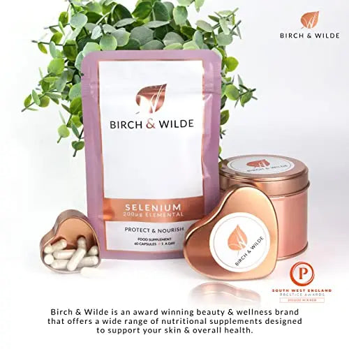 Selenium Supplements - Selenium Capsules for Hair, Skin, Nails & Cognitive Function BIRCH & WILDE Au supplements