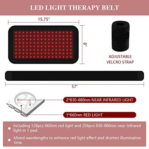 Red Light Therapy Belt, Infrared Light Therapy Wrap Red Light Therapy Device for Body, Pain Relief Jitesy Au supplements